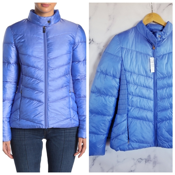 VIA SPIGA Blue Puffer Jacket - Picture 2 of 15